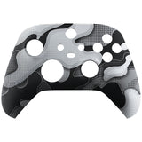 eXtremeRate Black White Camouflage Replacement Part Faceplate, Soft Touch Grip Housing Shell Case for Xbox Series S & Xbox Series X Controller Accessories - Controller NOT Included - FX3T136