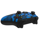 eXtremeRate Blue Black Camouflage Replacement Part Faceplate, Soft Touch Grip Housing Shell Case for Xbox Series S & Xbox Series X Controller Accessories - Controller NOT Included - FX3T137