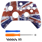 eXtremeRate Impression UK Flag Replacement Part Faceplate, Soft Touch Grip Housing Shell Case for Xbox Series S & Xbox Series X Controller Accessories - Controller NOT Included - FX3T142