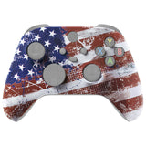 eXtremeRate Impression US Flag Replacement Part Faceplate, Soft Touch Grip Housing Shell Case for Xbox Series S & Xbox Series X Controller Accessories - Controller NOT Included - FX3T143