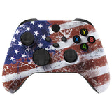 eXtremeRate Impression US Flag Replacement Part Faceplate, Soft Touch Grip Housing Shell Case for Xbox Series S & Xbox Series X Controller Accessories - Controller NOT Included - FX3T143