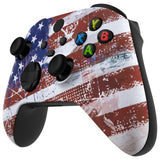 eXtremeRate Impression US Flag Replacement Part Faceplate, Soft Touch Grip Housing Shell Case for Xbox Series S & Xbox Series X Controller Accessories - Controller NOT Included - FX3T143
