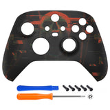 eXtremeRate Blurred Screaming Skull Replacement Part Faceplate, Soft Touch Grip Housing Shell Case for Xbox Series S & Xbox Series X Controller Accessories - Controller NOT Included - FX3T148
