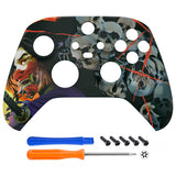 eXtremeRate Ghost of Samurai Replacement Part Faceplate, Soft Touch Grip Housing Shell Case for Xbox Series S & Xbox Series X Controller Accessories - Controller NOT Included - FX3T154