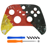 eXtremeRate Impression Germany Flag Replacement Part Faceplate, Soft Touch Grip Housing Shell Case for Xbox Series S & Xbox Series X Controller Accessories - Controller NOT Included - FX3T155