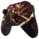 eXtremeRate The Great Flaming Overlord Replacement Part Faceplate, Soft Touch Grip Housing Shell Case for Xbox Series S & Xbox Series X Controller Accessories - Controller NOT Included - FX3T161