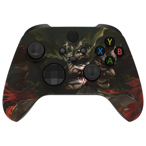 eXtremeRate Rage of Asura Replacement Part Faceplate, Soft Touch Grip Housing Shell Case for Xbox Series S & Xbox Series X Controller Accessories - Controller NOT Included - FX3T163