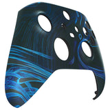 eXtremeRate Blue Swirl Replacement Part Faceplate, Soft Touch Grip Housing Shell Case for Xbox Series S & Xbox Series X Controller Accessories - Controller NOT Included - FX3T168