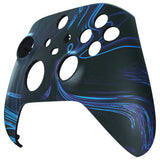 eXtremeRate Blue Swirl Replacement Part Faceplate, Soft Touch Grip Housing Shell Case for Xbox Series S & Xbox Series X Controller Accessories - Controller NOT Included - FX3T168