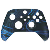 eXtremeRate Blue Swirl Replacement Part Faceplate, Soft Touch Grip Housing Shell Case for Xbox Series S & Xbox Series X Controller Accessories - Controller NOT Included - FX3T168