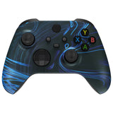 eXtremeRate Blue Swirl Replacement Part Faceplate, Soft Touch Grip Housing Shell Case for Xbox Series S & Xbox Series X Controller Accessories - Controller NOT Included - FX3T168