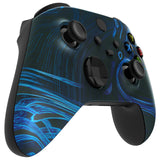 eXtremeRate Blue Swirl Replacement Part Faceplate, Soft Touch Grip Housing Shell Case for Xbox Series S & Xbox Series X Controller Accessories - Controller NOT Included - FX3T168