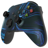 eXtremeRate Blue Swirl Replacement Part Faceplate, Soft Touch Grip Housing Shell Case for Xbox Series S & Xbox Series X Controller Accessories - Controller NOT Included - FX3T168