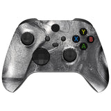 eXtremeRate Silver Wave Replacement Part Faceplate, Soft Touch Grip Housing Shell Case for Xbox Series S & Xbox Series X Controller Accessories - Controller NOT Included - FX3T169