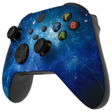 eXtremeRate Blue Nebula Replacement Part Faceplate, Soft Touch Grip Housing Shell Case for Xbox Series S & Xbox Series X Controller Accessories - Controller NOT Included - FX3T172