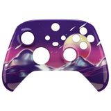eXtremeRate The Cyber Moon Replacement Part Faceplate, Chrome Glossy Grip Housing Shell Case for Xbox Series S & Xbox Series X Controller Accessories - Controller NOT Included - FX3T175