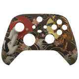 eXtremeRate Tiger & Crane Replacement Part Faceplate, Soft Touch Grip Housing Shell Case for Xbox Series S & Xbox Series X Controller Accessories - Controller NOT Included - FX3T180