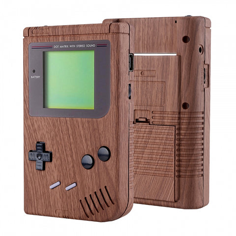 PlayVital Wood Grain Soft Touch Case Cover Replacement Full Housing Shell for Gameboy Classic 1989 GB DMG-01 Console with w/ Screen Lens & Buttons Kit - Handheld Game Console NOT Included - GBFS201