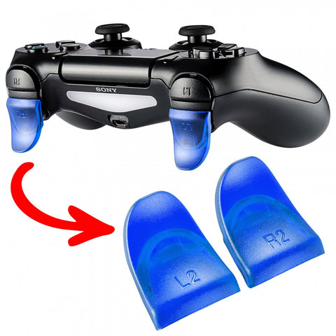 eXtremeRate 2 Pairs Blue L2 R2 Extended Trigger for PS4 Controller-GC00121E