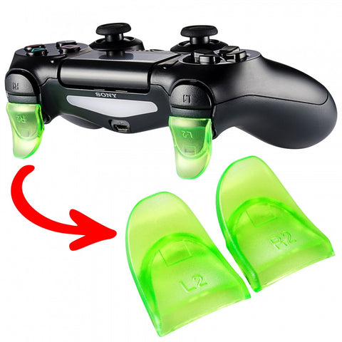 eXtremeRate  2 Pairs Green L2 R2 Extended Trigger for PS4 Controller-GC00121G
