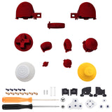 eXtremeRate Scarlet Red Repair ABXY D-pad Z L R Keys for Nintendo GameCube Controller, DIY Replacement Full Set Buttons Thumbsticks & Tools for Nintendo GameCube Controller - Controller NOT Included - GCNJ2001