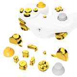 eXtremeRate Chrome Gold Repair ABXY D-pad Z L R Keys for Nintendo GameCube Controller, DIY Replacement Full Set Buttons Thumbsticks & Tools for Nintendo GameCube Controller - Controller NOT Included - GCNJ3001