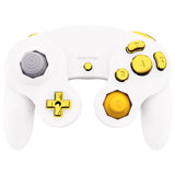 eXtremeRate Chrome Gold Repair ABXY D-pad Z L R Keys for Nintendo GameCube Controller, DIY Replacement Full Set Buttons Thumbsticks & Tools for Nintendo GameCube Controller - Controller NOT Included - GCNJ3001