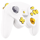 eXtremeRate Chrome Gold Repair ABXY D-pad Z L R Keys for Nintendo GameCube Controller, DIY Replacement Full Set Buttons Thumbsticks & Tools for Nintendo GameCube Controller - Controller NOT Included - GCNJ3001