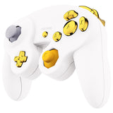 eXtremeRate Chrome Gold Repair ABXY D-pad Z L R Keys for Nintendo GameCube Controller, DIY Replacement Full Set Buttons Thumbsticks & Tools for Nintendo GameCube Controller - Controller NOT Included - GCNJ3001