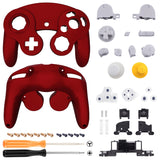 eXtremeRate Scarlet Red Replacement Faceplate Backplate with Buttons for Nintendo GameCube Controller - GCNP3001