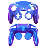 eXtremeRate Chameleon Purple Blue Replacement Faceplate Backplate with Buttons for Nintendo GameCube Controller - GCNP3004