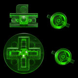 eXtremeRate Transparent Green  A B Buttons Dpad Control Complete Kit for Gameboy Classic Fat DMG-01 - GFAJ0011GC