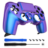 eXtremeRate Chameleon Purple Blue Replacement Faceplate Touchpad, Redesigned Soft Touch Housing Shell Touch Pad Compatible with PS4 Slim Pro Controller JDM-040/050/055 - Controller NOT Included - GHP4P003