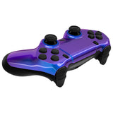 eXtremeRate Chameleon Purple Blue Replacement Faceplate Touchpad, Redesigned Soft Touch Housing Shell Touch Pad Compatible with PS4 Slim Pro Controller JDM-040/050/055 - Controller NOT Included - GHP4P003