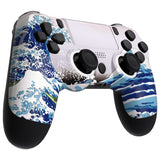 eXtremeRate The Great Wave Replacement Faceplate Touchpad Cover, Redesigned Housing Shell Case Touch Pad Compatible with PS4 Slim Pro Controller JDM-040/050/055 - Controller NOT Included - GHP4T001