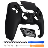 eXtremeRate LUNA Redesigned Black Soft Touch Front Shell Touchpad Compatible with ps5 Controller BDM-010/020/030/040, DIY Replacement Housing Custom Touch Pad Cover Compatible with ps5 Controller - GHPFP001