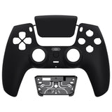 eXtremeRate LUNA Redesigned Black Soft Touch Front Shell Touchpad Compatible with ps5 Controller BDM-010/020/030/040, DIY Replacement Housing Custom Touch Pad Cover Compatible with ps5 Controller - GHPFP001