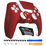 eXtremeRate LUNA Redesigned Scarlet Red Soft Touch Front Shell Touchpad Compatible with ps5 Controller BDM-010/020/030/040, DIY Replacement Housing Custom Touch Pad Cover Compatible with ps5 Controller - GHPFP002