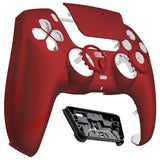 eXtremeRate LUNA Redesigned Scarlet Red Soft Touch Front Shell Touchpad Compatible with ps5 Controller BDM-010/020/030/040, DIY Replacement Housing Custom Touch Pad Cover Compatible with ps5 Controller - GHPFP002