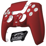 eXtremeRate LUNA Redesigned Scarlet Red Soft Touch Front Shell Touchpad Compatible with ps5 Controller BDM-010/020/030/040, DIY Replacement Housing Custom Touch Pad Cover Compatible with ps5 Controller - GHPFP002