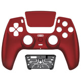 eXtremeRate LUNA Redesigned Scarlet Red Soft Touch Front Shell Touchpad Compatible with ps5 Controller BDM-010/020/030/040, DIY Replacement Housing Custom Touch Pad Cover Compatible with ps5 Controller - GHPFP002