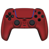 eXtremeRate LUNA Redesigned Scarlet Red Soft Touch Front Shell Touchpad Compatible with ps5 Controller BDM-010/020/030/040, DIY Replacement Housing Custom Touch Pad Cover Compatible with ps5 Controller - GHPFP002