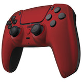 eXtremeRate LUNA Redesigned Scarlet Red Soft Touch Front Shell Touchpad Compatible with ps5 Controller BDM-010/020/030/040, DIY Replacement Housing Custom Touch Pad Cover Compatible with ps5 Controller - GHPFP002