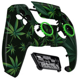 eXtremeRate LUNA Redesigned Green Weeds Front Shell Touchpad Compatible with ps5 Controller BDM-010 BDM-020 BDM-030, DIY Replacement Housing Custom Touch Pad Cover Compatible with ps5 Controller - GHPFT003