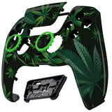 eXtremeRate LUNA Redesigned Green Weeds Front Shell Touchpad Compatible with ps5 Controller BDM-010 BDM-020 BDM-030, DIY Replacement Housing Custom Touch Pad Cover Compatible with ps5 Controller - GHPFT003
