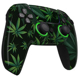 eXtremeRate LUNA Redesigned Green Weeds Front Shell Touchpad Compatible with ps5 Controller BDM-010 BDM-020 BDM-030, DIY Replacement Housing Custom Touch Pad Cover Compatible with ps5 Controller - GHPFT003