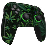 eXtremeRate LUNA Redesigned Green Weeds Front Shell Touchpad Compatible with ps5 Controller BDM-010/020/030/040, DIY Replacement Housing Custom Touch Pad Cover Compatible with ps5 Controller - GHPFT003