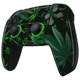 eXtremeRate LUNA Redesigned Green Weeds Front Shell Touchpad Compatible with ps5 Controller BDM-010 BDM-020 BDM-030, DIY Replacement Housing Custom Touch Pad Cover Compatible with ps5 Controller - GHPFT003