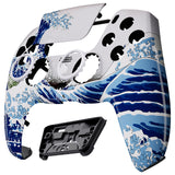 eXtremeRate LUNA Redesigned The Great Wave Front Shell Touchpad Compatible with ps5 Controller BDM-010/020/030/040, DIY Replacement Housing Custom Touch Pad Cover Compatible with ps5 Controller - GHPFT004