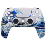 eXtremeRate LUNA Redesigned The Great Wave Front Shell Touchpad Compatible with ps5 Controller BDM-010/020/030/040, DIY Replacement Housing Custom Touch Pad Cover Compatible with ps5 Controller - GHPFT004